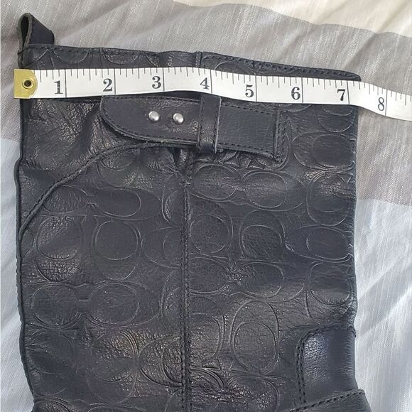 Coach Monogramed Black Leather Moto Boots - Picture 8 of 8
